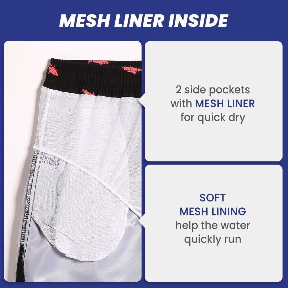 Mens Swim Trunks 5" with Mesh Lining Quick Dry Bathing Suits for Men Swim Shorts Swimwear