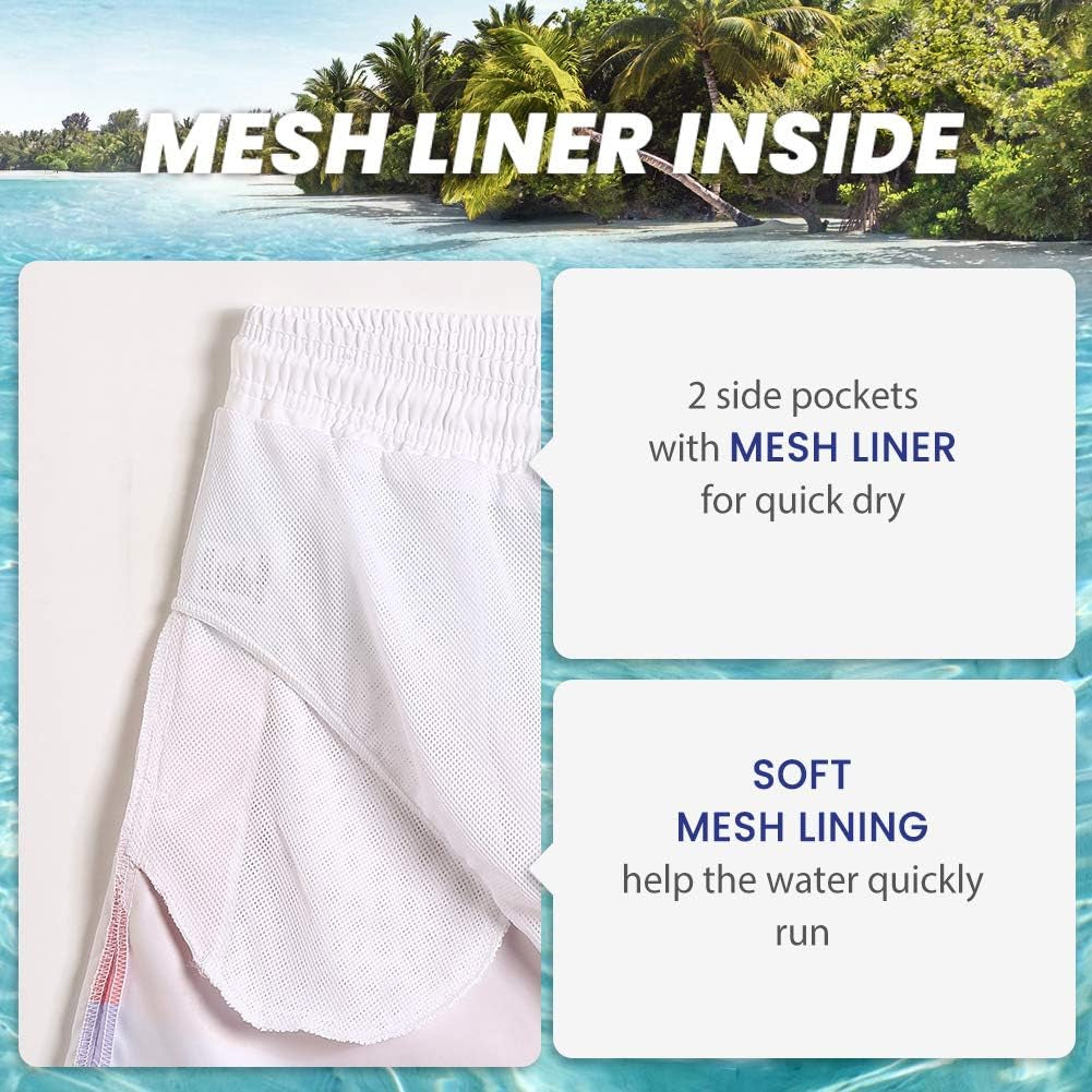 Mens Swim Trunks 5" with Mesh Lining Quick Dry Bathing Suits for Men Swim Shorts Swimwear