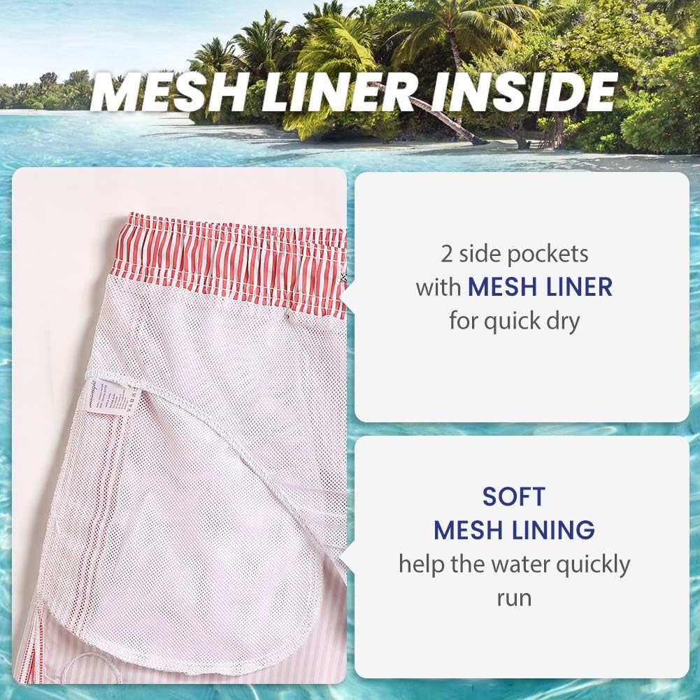 Mens Swim Trunks 5" with Mesh Lining Quick Dry Bathing Suits for Men Swim Shorts Swimwear
