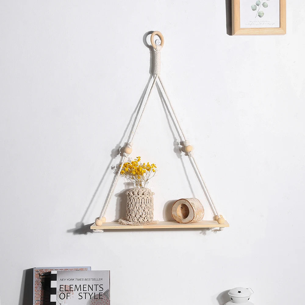 Hanging Shelves for Wall Room Home Decor Macrame Shelf Wall Hanging Floating Shelf for Bedroom Living Room, Bathroom Gift