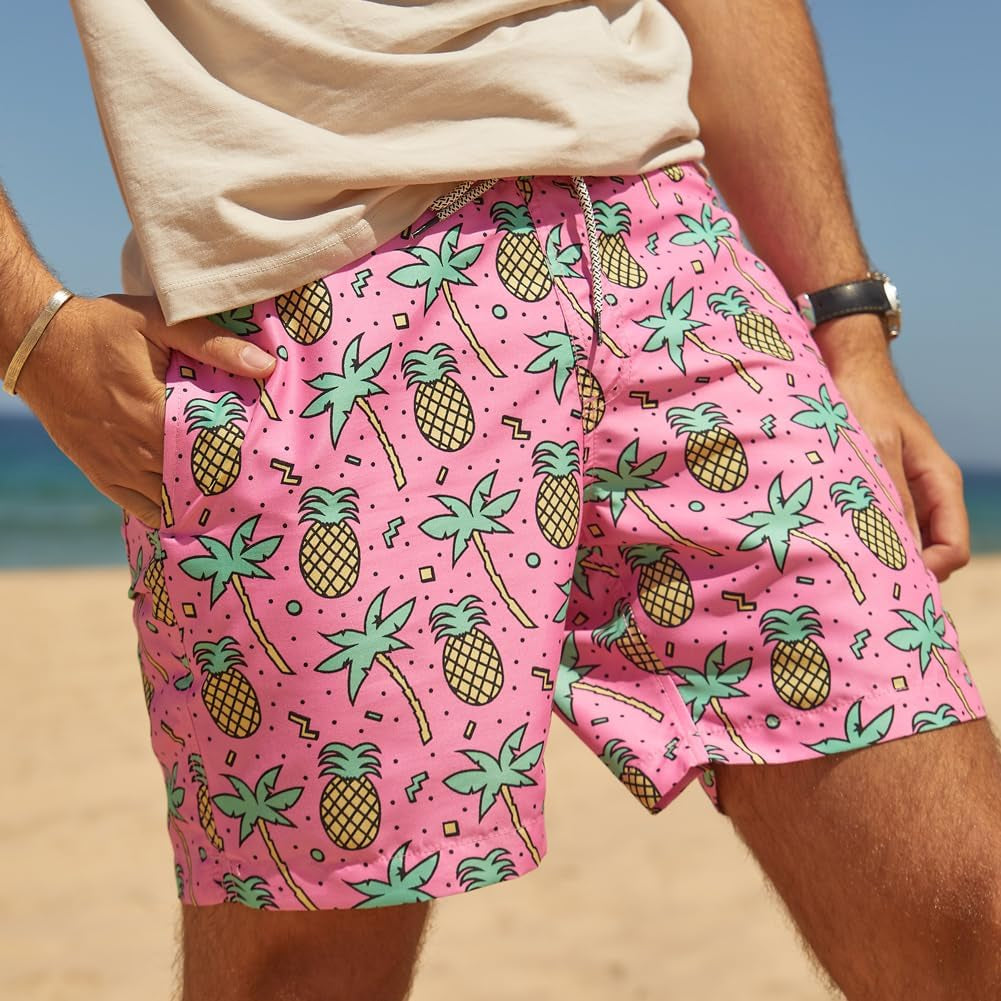 Mens Swim Trunks Quick Dry Swim Shorts with Mesh Lining Funny Swimwear Bathing Suits 7Inch