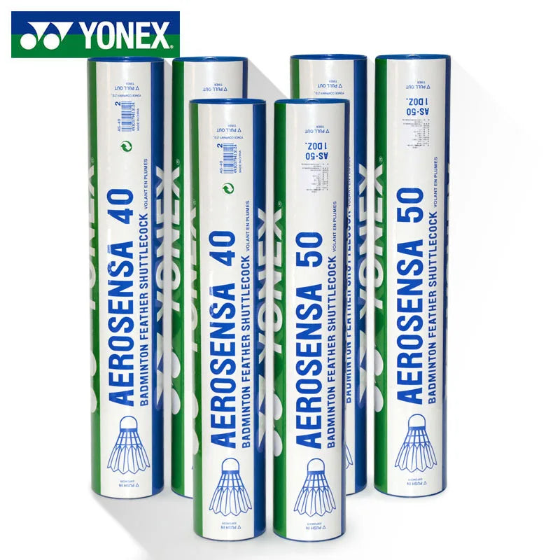 1 Tube YY Badminton Shuttlecocks Goose Feather Competition Badminton Balls Shuttle AS40 AS50