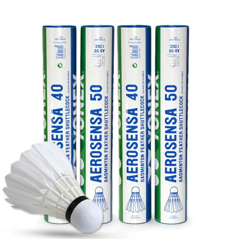 1 Tube YY Badminton Shuttlecocks Goose Feather Competition Badminton Balls Shuttle AS40 AS50