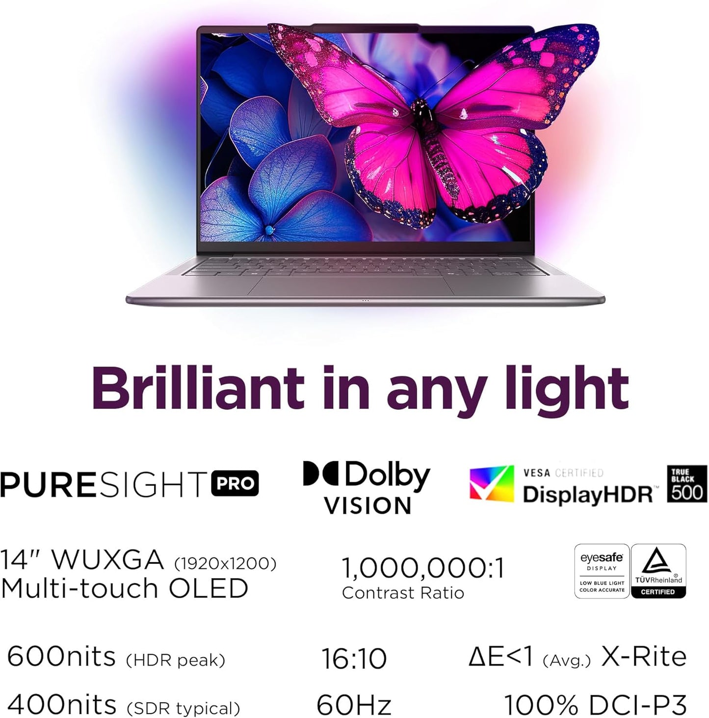 Slim 7I Aura Edition - 2025 - Copilot+ PC - Core Ultra 7 Processor 256V - 14" WUXGA OLED Display - 16 GB Memory - 1 TB Storage - Luna Grey