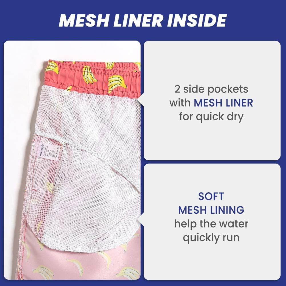 Mens Swim Trunks 5" with Mesh Lining Quick Dry Bathing Suits for Men Swim Shorts Swimwear
