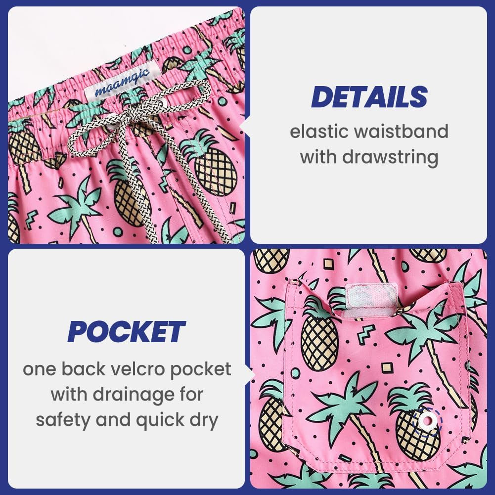 Mens Swim Trunks 5" with Mesh Lining Quick Dry Bathing Suits for Men Swim Shorts Swimwear