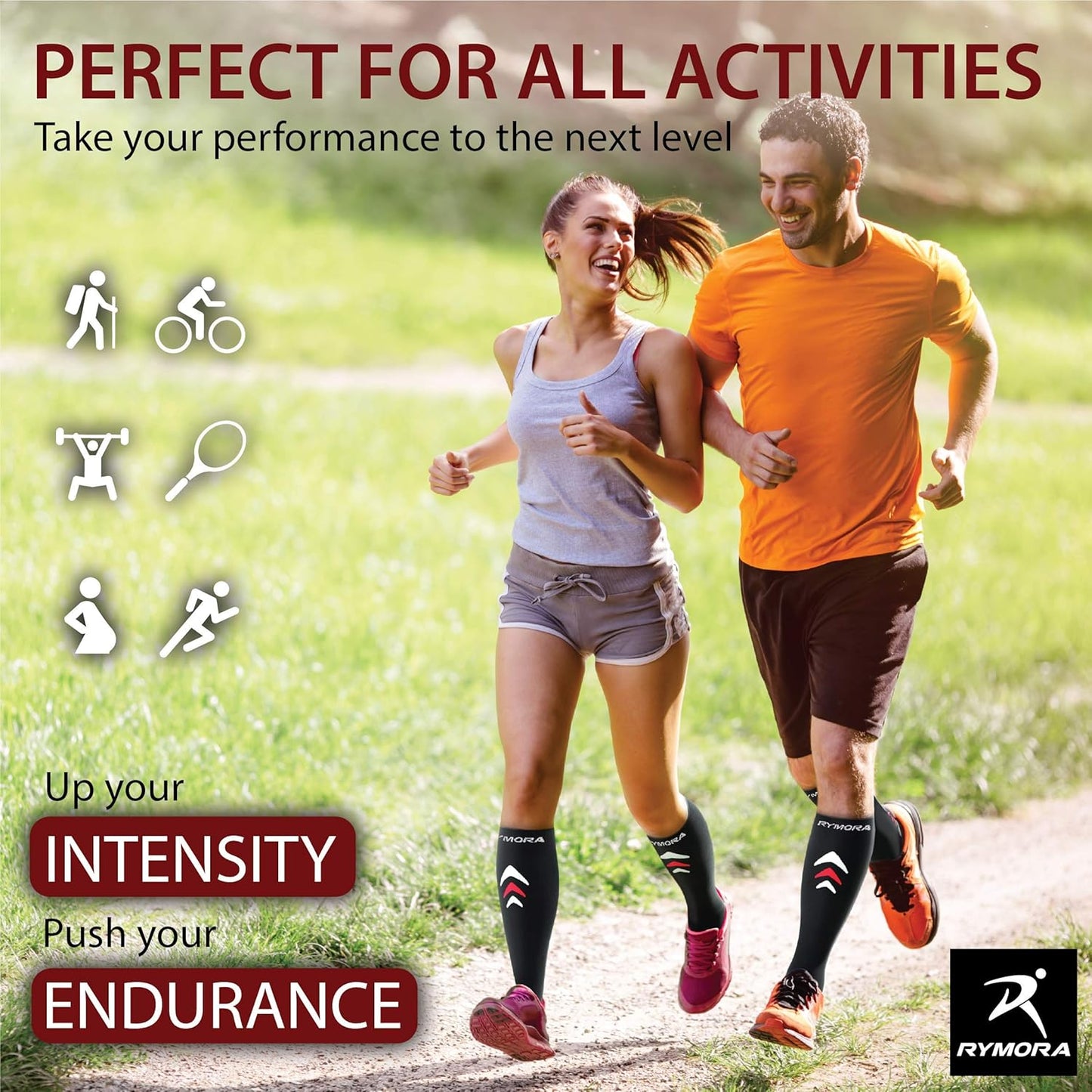 Compression Socks for Men and Women (Graduated Compression, Seamless Toe Seams)