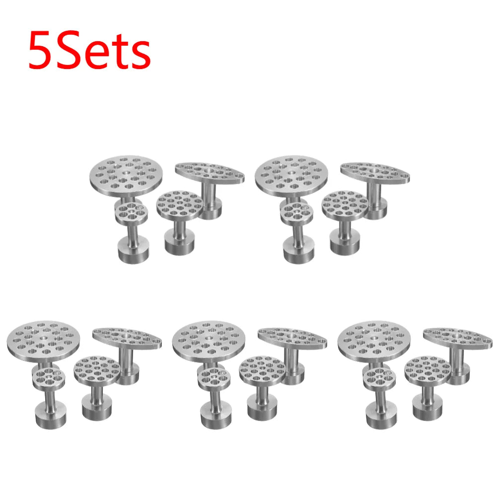5-1Sets Car Body Paintless Dent Hail Buckle Aluminum Alloy Glue Puller Tabs Remover Automobile Repair Tools for SUV 4X4 Truck