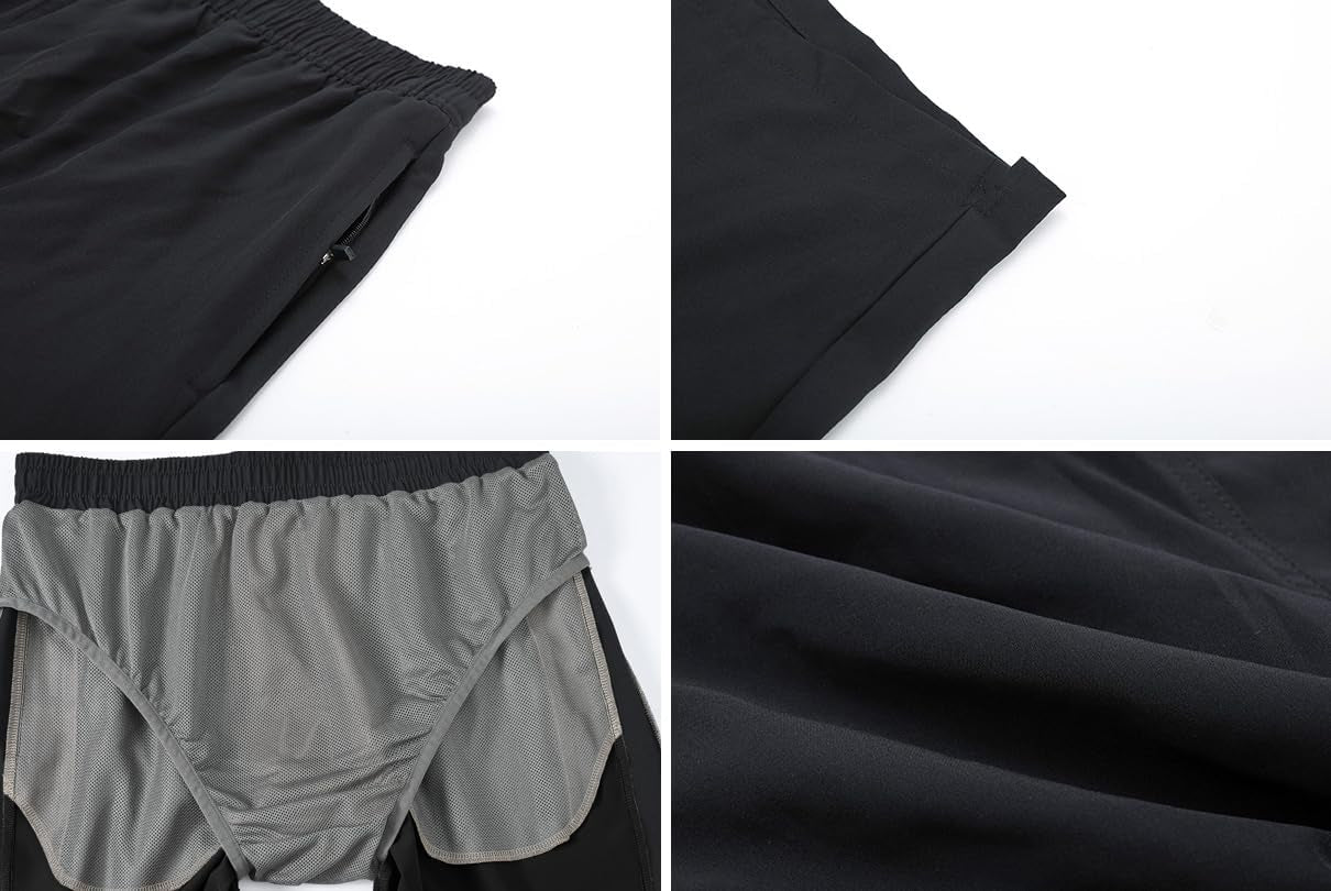 Men'S Swim Trunks Quick Dry Beach Shorts with Zipper Pockets and Mesh Lining