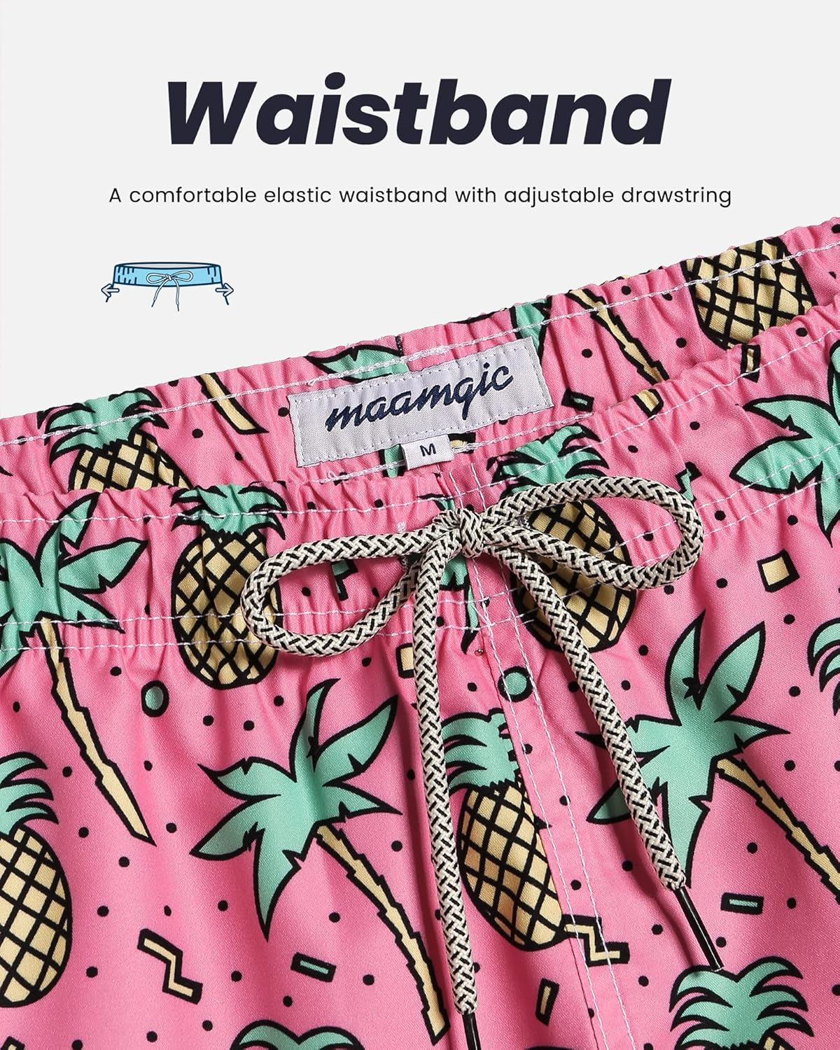 Mens Swim Trunks Quick Dry Swim Shorts with Mesh Lining Funny Swimwear Bathing Suits 7Inch