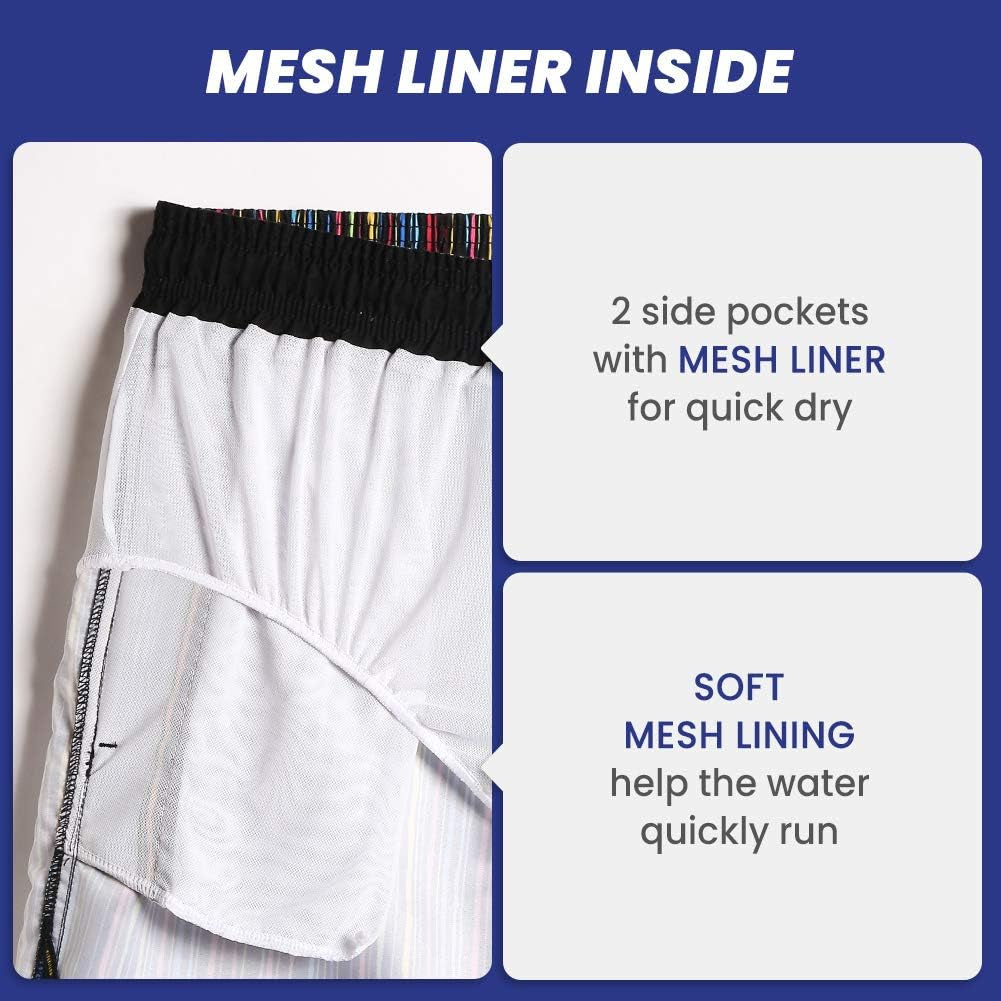 Mens Swim Trunks 5" with Mesh Lining Quick Dry Bathing Suits for Men Swim Shorts Swimwear