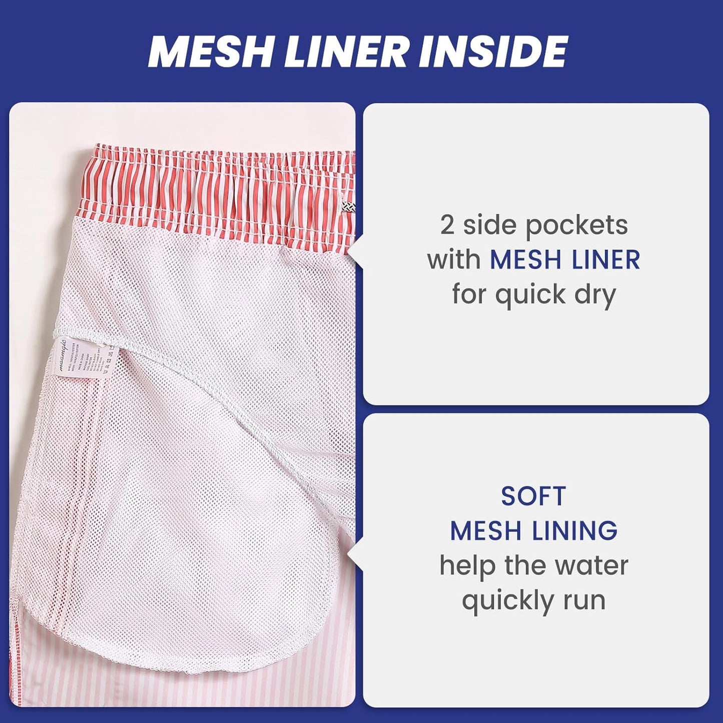 Mens Swim Trunks 5" with Mesh Lining Quick Dry Bathing Suits for Men Swim Shorts Swimwear