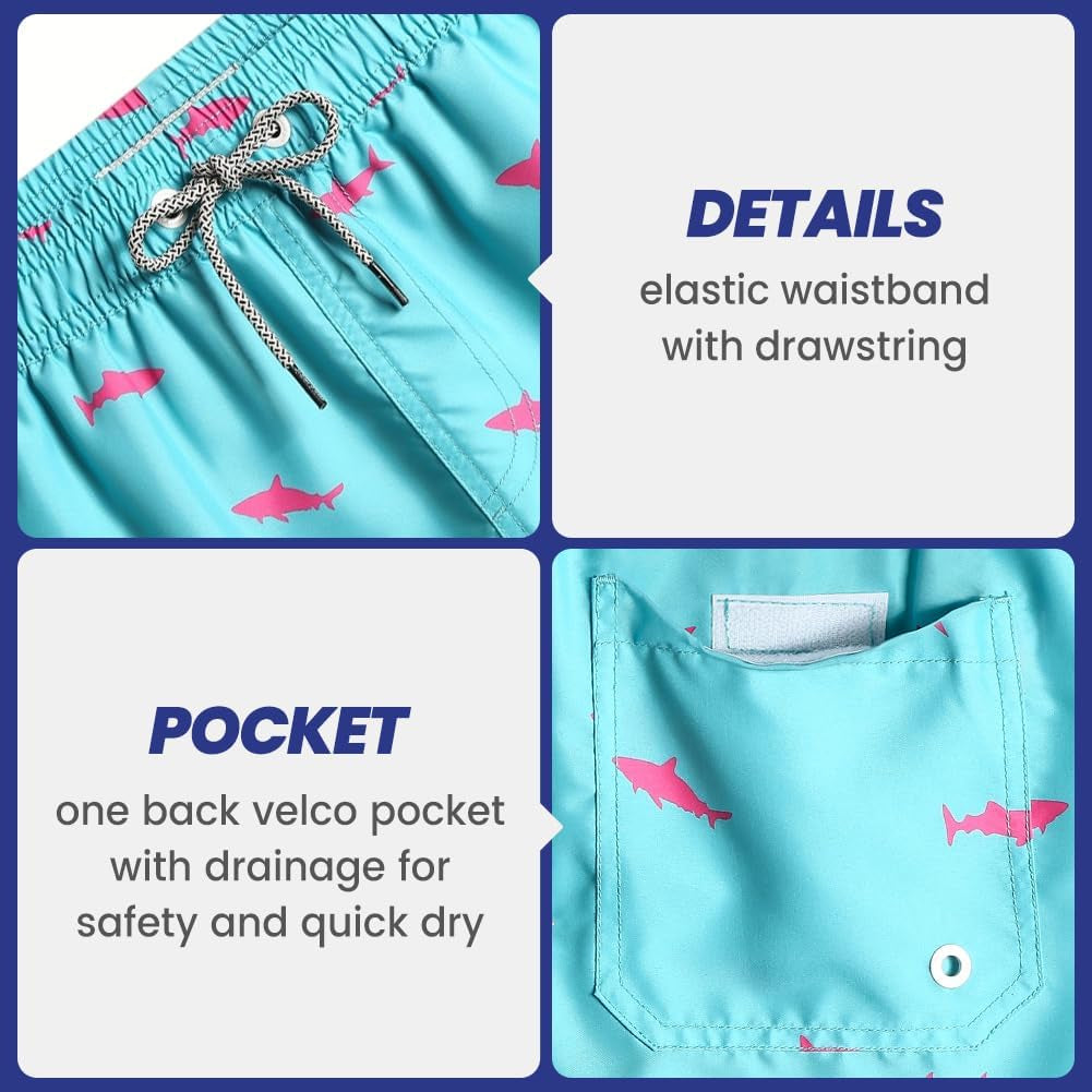Mens Swim Trunks 5" with Mesh Lining Quick Dry Bathing Suits for Men Swim Shorts Swimwear