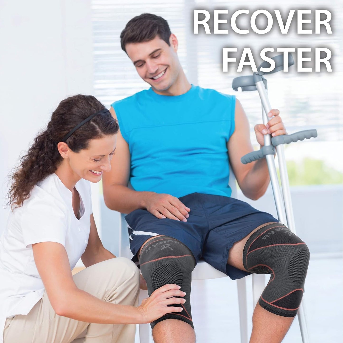 Knee Support Brace Compression Sleeves for Men and Women for Ligament Injury, Joint Pain Relief, Running, Arthritis, ACL, MCL, Sport