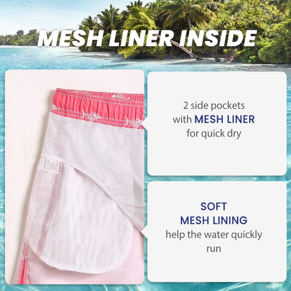 Mens Swim Trunks 5" with Mesh Lining Quick Dry Bathing Suits for Men Swim Shorts Swimwear
