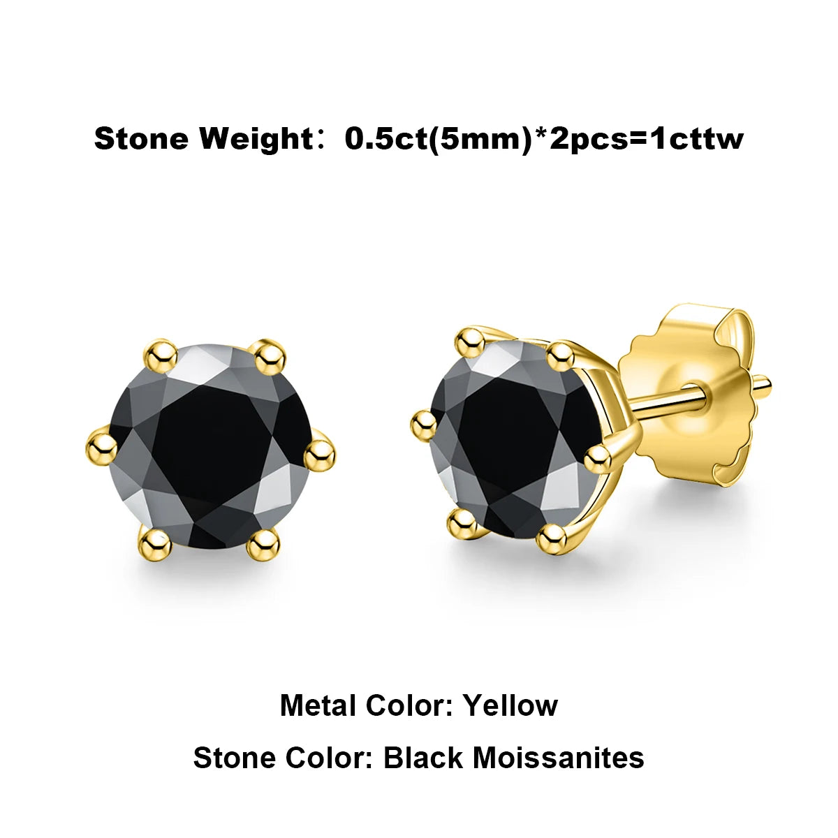 Anujewel 4/2/1Ct Total Moissanite Stud Earrings 925 Sterling Silver Certificate Moissanite Earrings Jewelry Making Supplies