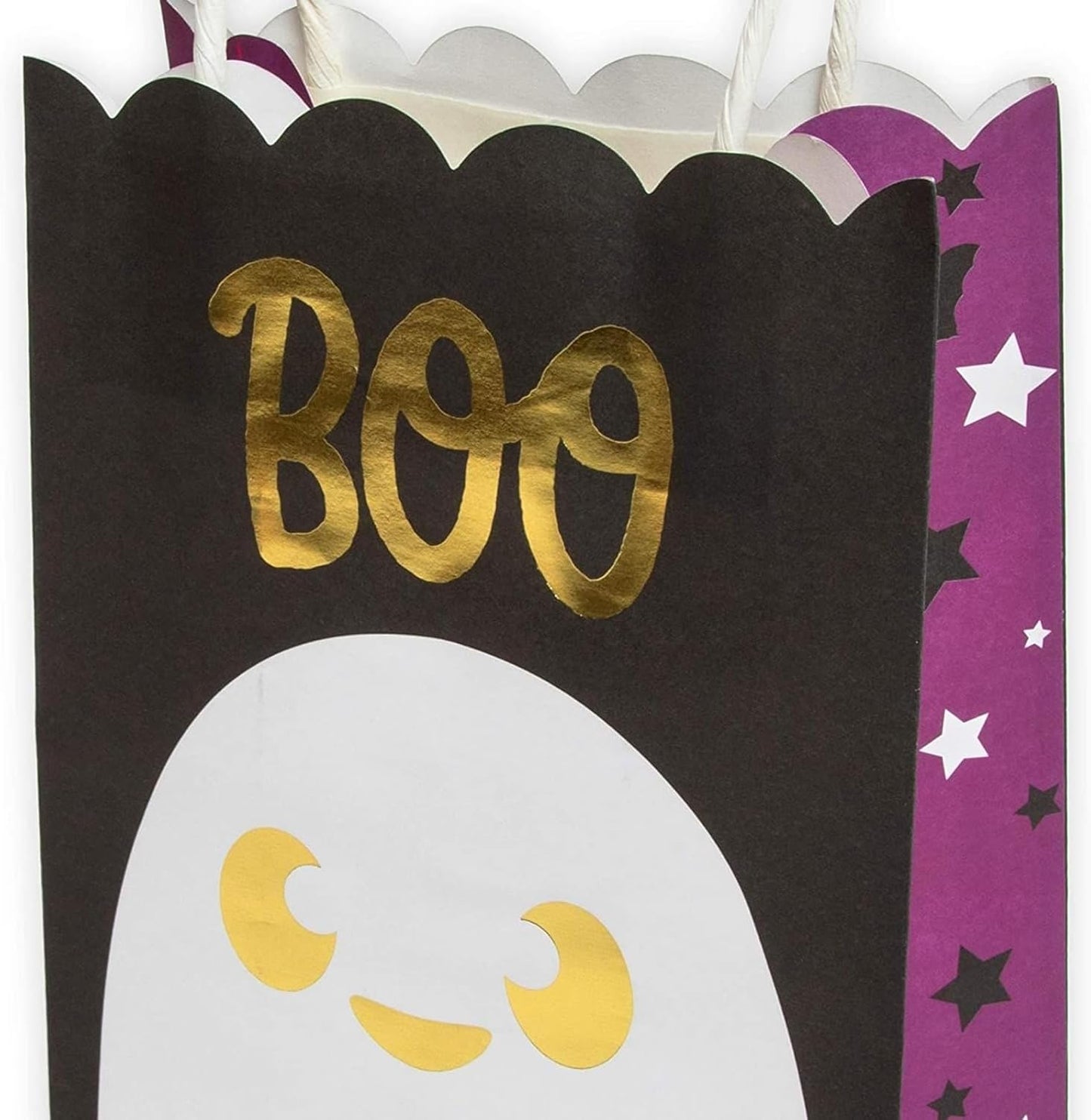 24 Pack Halloween Paper Goodie Bags with Handles for Kids Trick or Treat Candy Gift, Party Favor Supplies, 4 Designs - Gift Bag - Party Supply