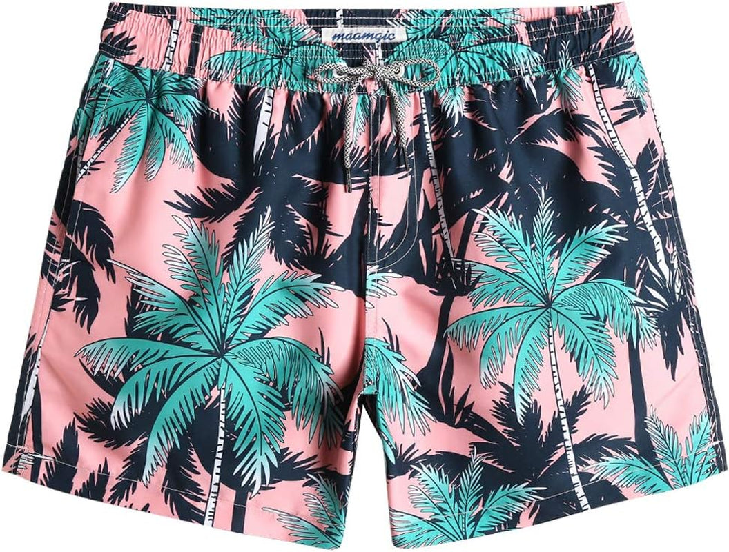 Mens Swim Trunks 5" with Mesh Lining Quick Dry Bathing Suits for Men Swim Shorts Swimwear