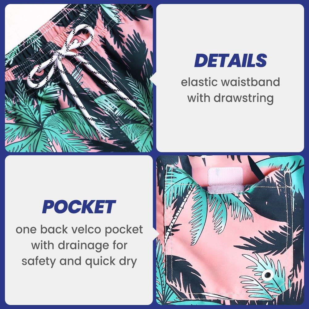 Mens Swim Trunks 5" with Mesh Lining Quick Dry Bathing Suits for Men Swim Shorts Swimwear
