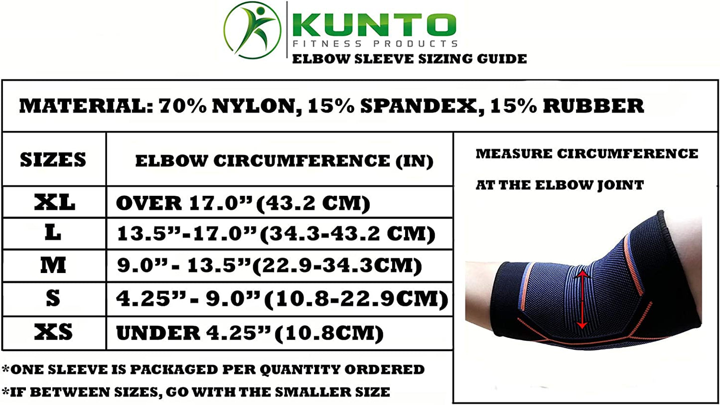 Elbow Brace Compression Support Sleeve (Shipped from USA) for Tendonitis, Tennis Elbow, Golf Elbow Treatment - Reduce Joint Pain during Any Activity!