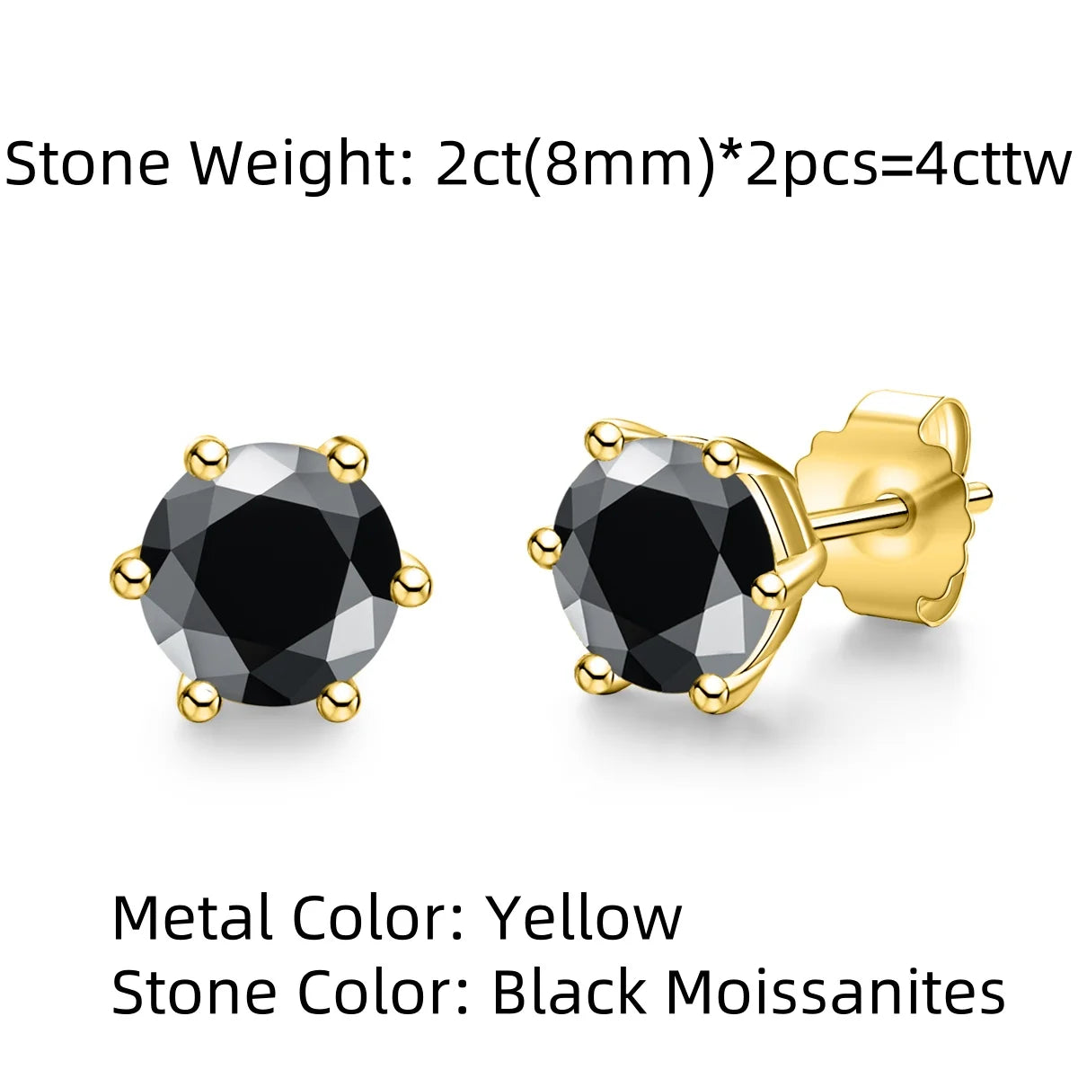 Anujewel 4/2/1Ct Total Moissanite Stud Earrings 925 Sterling Silver Certificate Moissanite Earrings Jewelry Making Supplies