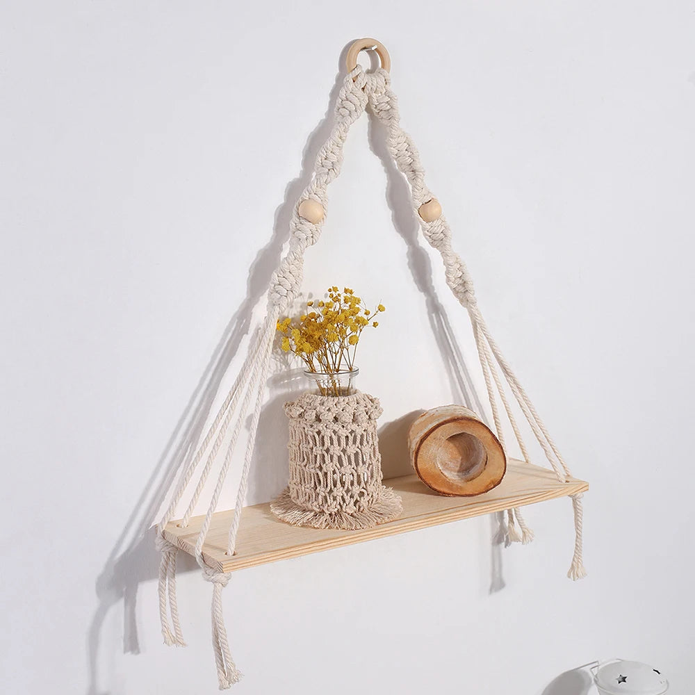 Hanging Shelves for Wall Room Home Decor Macrame Shelf Wall Hanging Floating Shelf for Bedroom Living Room, Bathroom Gift