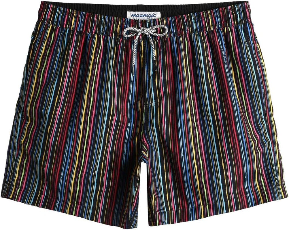Mens Swim Trunks 5" with Mesh Lining Quick Dry Bathing Suits for Men Swim Shorts Swimwear