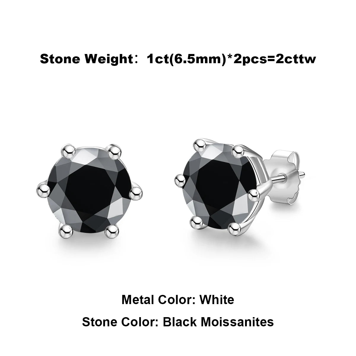 Anujewel 4/2/1Ct Total Moissanite Stud Earrings 925 Sterling Silver Certificate Moissanite Earrings Jewelry Making Supplies