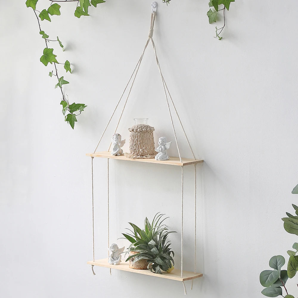 Hanging Shelves for Wall Room Home Decor Macrame Shelf Wall Hanging Floating Shelf for Bedroom Living Room, Bathroom Gift