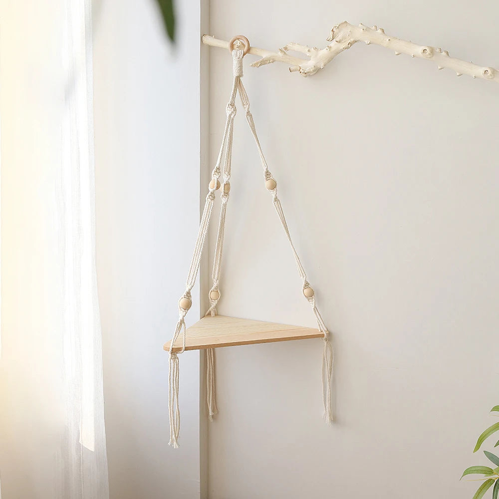 Hanging Shelves for Wall Room Home Decor Macrame Shelf Wall Hanging Floating Shelf for Bedroom Living Room, Bathroom Gift