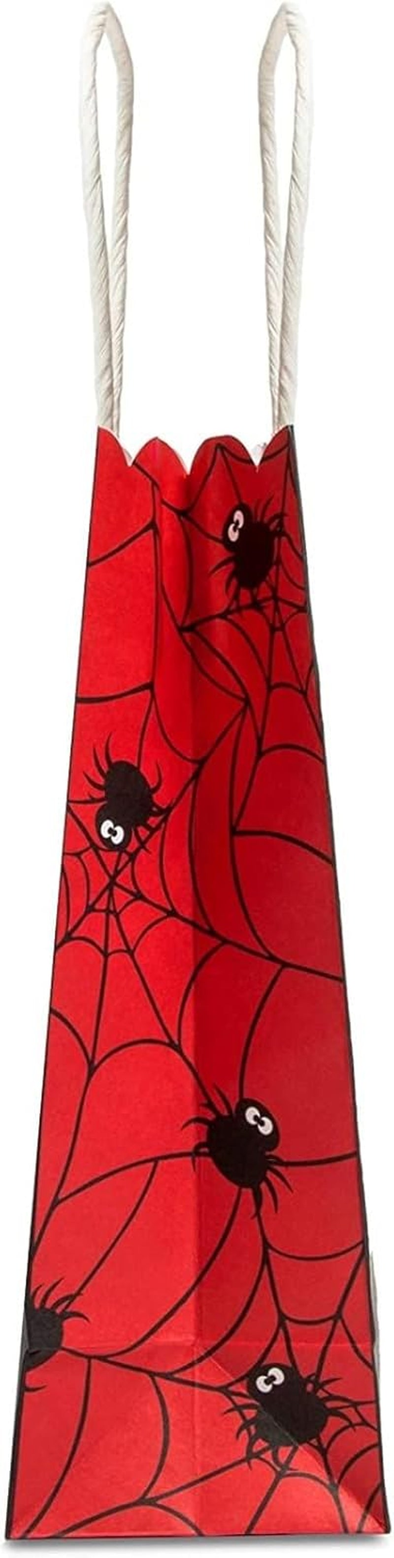 24 Pack Halloween Paper Goodie Bags with Handles for Kids Trick or Treat Candy Gift, Party Favor Supplies, 4 Designs - Gift Bag - Party Supply