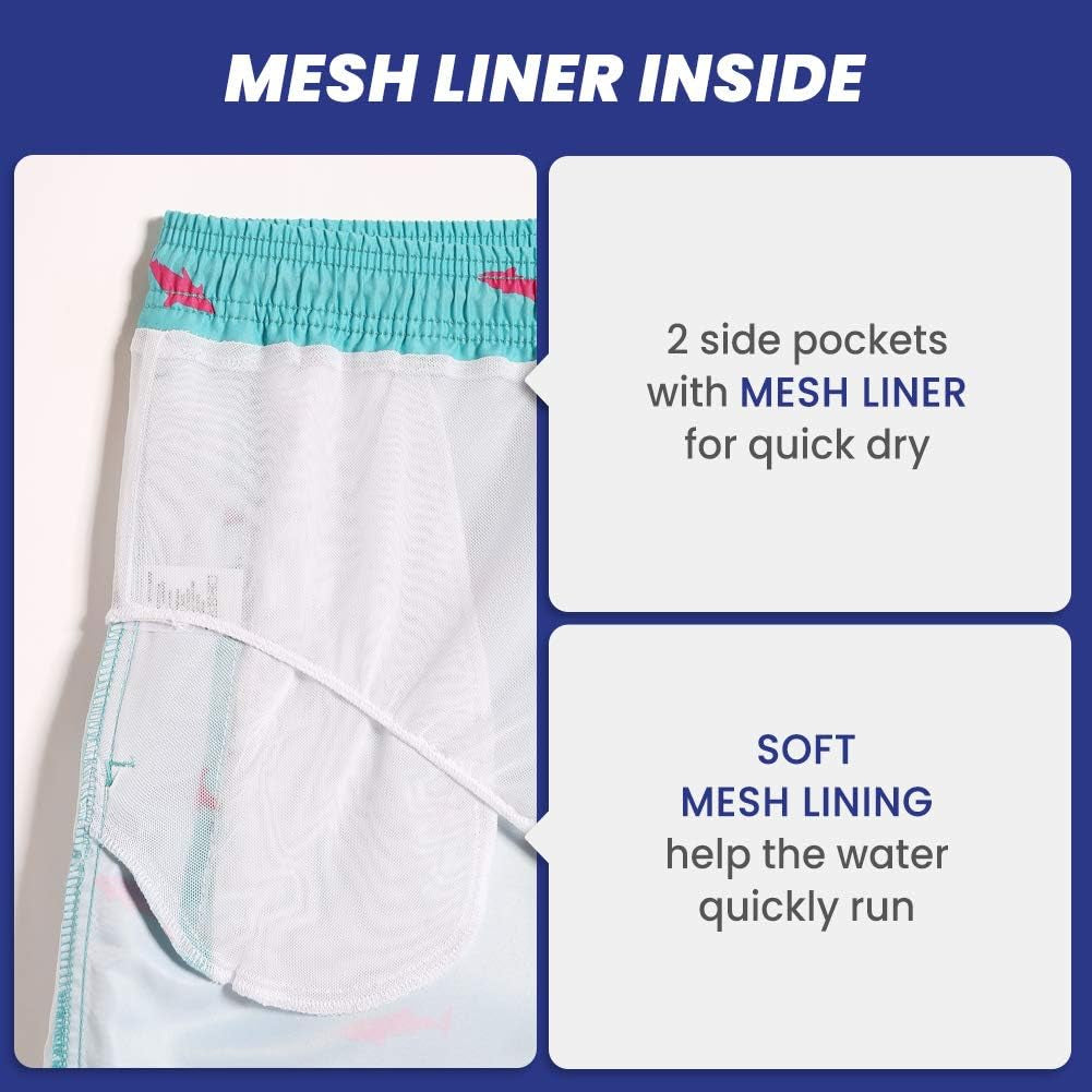 Mens Swim Trunks 5" with Mesh Lining Quick Dry Bathing Suits for Men Swim Shorts Swimwear