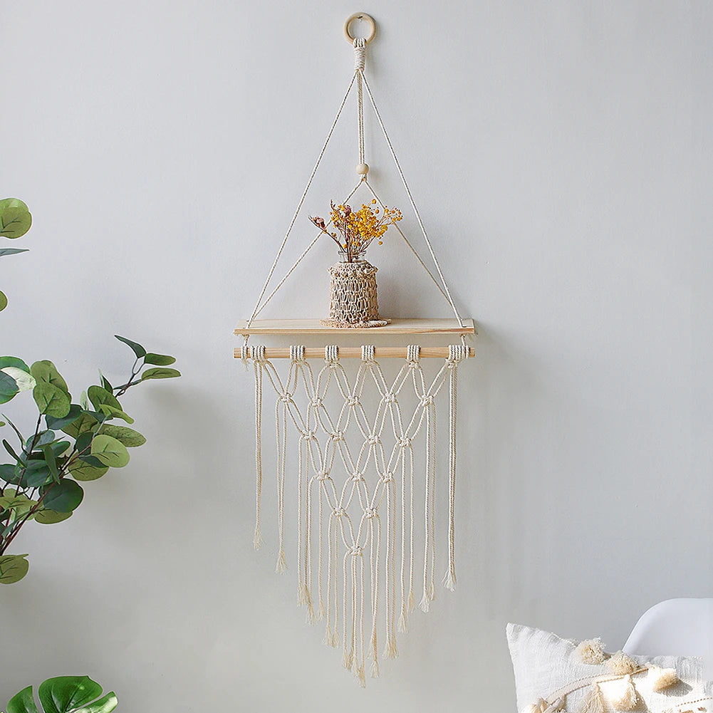Hanging Shelves for Wall Room Home Decor Macrame Shelf Wall Hanging Floating Shelf for Bedroom Living Room, Bathroom Gift