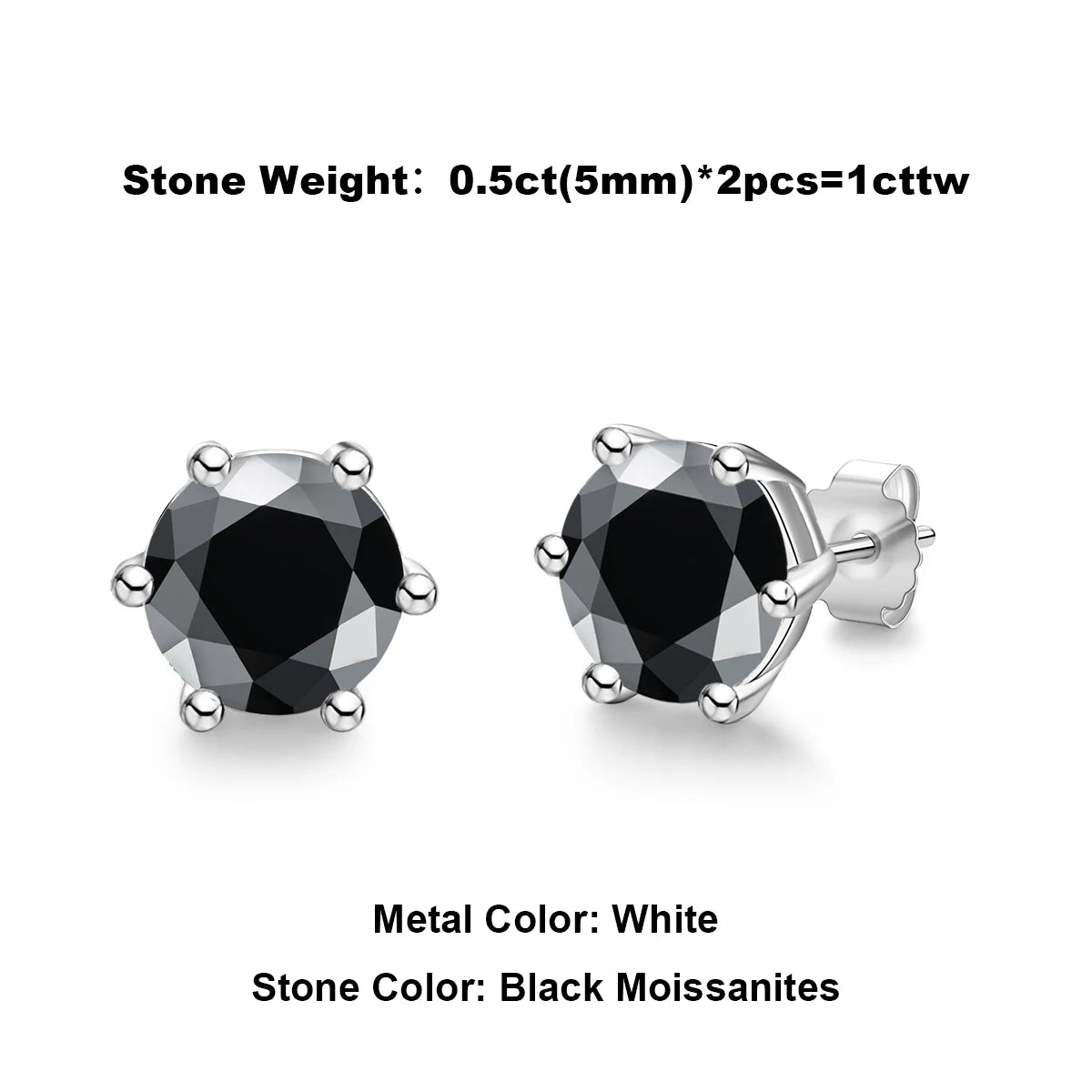 Anujewel 4/2/1Ct Total Moissanite Stud Earrings 925 Sterling Silver Certificate Moissanite Earrings Jewelry Making Supplies