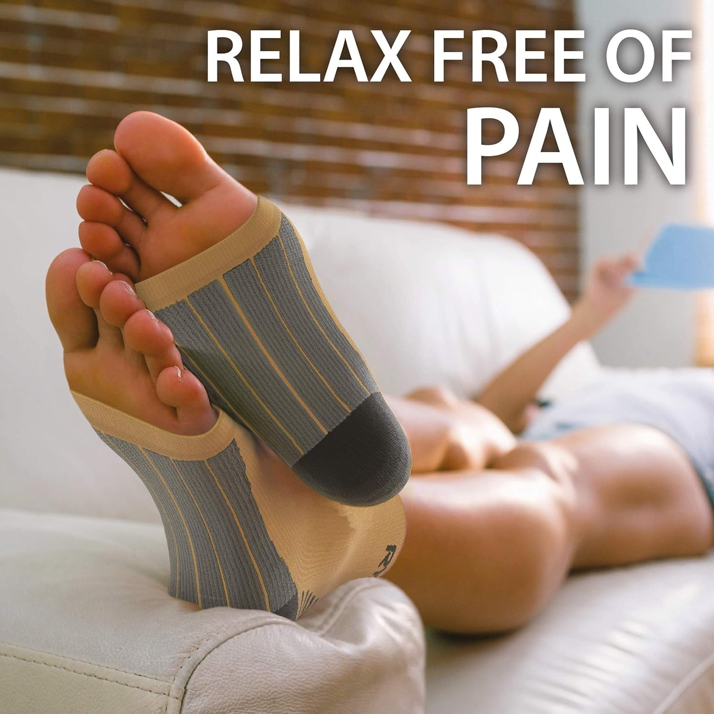 Ankle Compression Sleeve for Men Women - Foot Sleeve with Arch Support - Plantar Fasciitis Socks for Circulation Foot Pain Socks