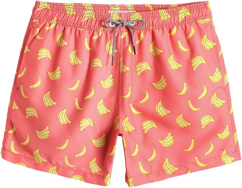 Mens Swim Trunks 5" with Mesh Lining Quick Dry Bathing Suits for Men Swim Shorts Swimwear