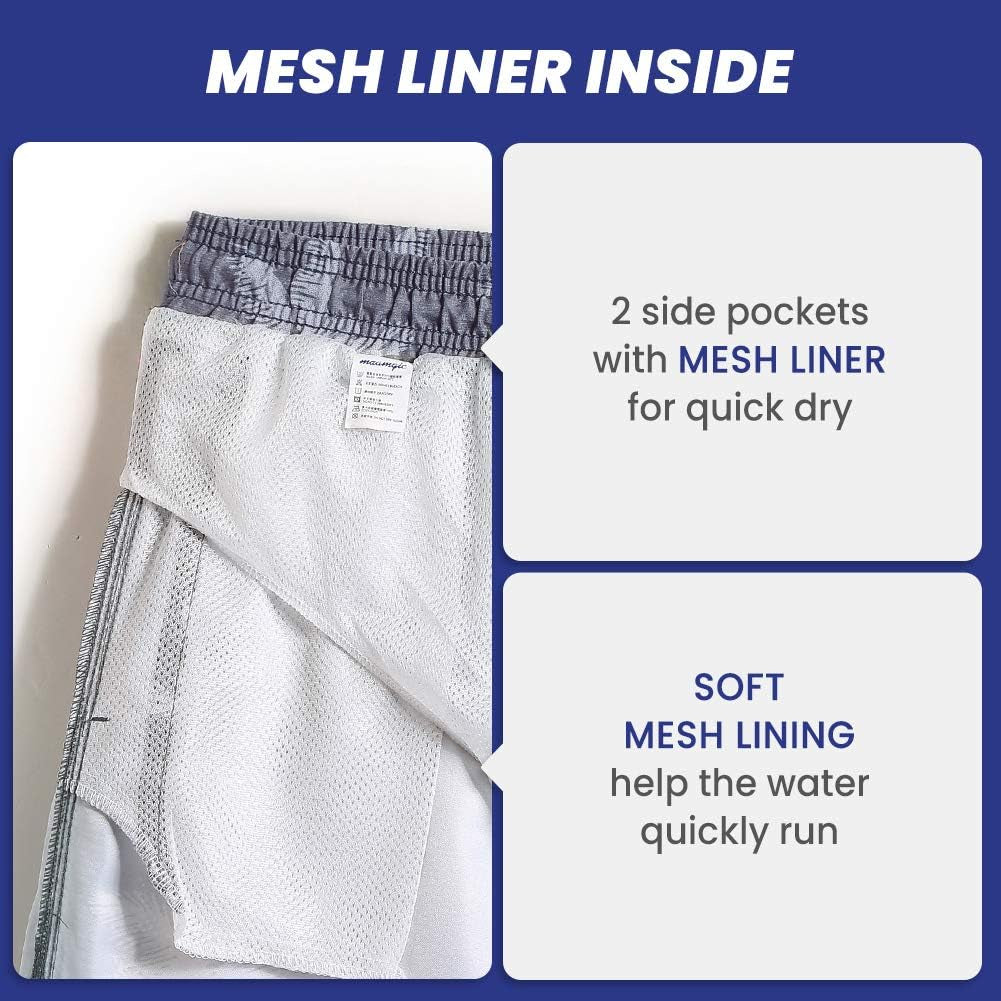 Mens Swim Trunks 5" with Mesh Lining Quick Dry Bathing Suits for Men Swim Shorts Swimwear