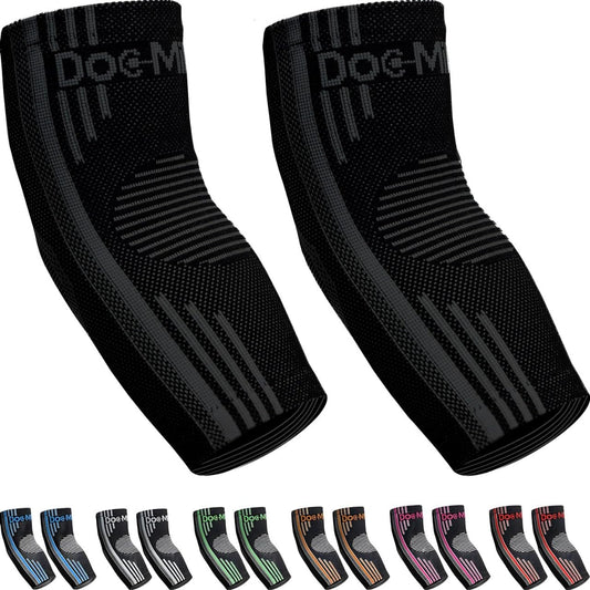 Elbow Compression Sleeve for Tendonitis – Medical Compression Support, Arm Brace for Tennis Injuries, Bursitis Relief Sleeve, Tendon Support for Active Use for Women & Men – 1 Pair