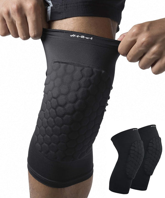 Knee Pads for Kids Youth Adult, Basketball Baseball Knee Brace Knee Support, Collision Avoidance Kneepad Compression Knee Sleeve for Volleyball Football Cycling Running-1Pair (Black, M)