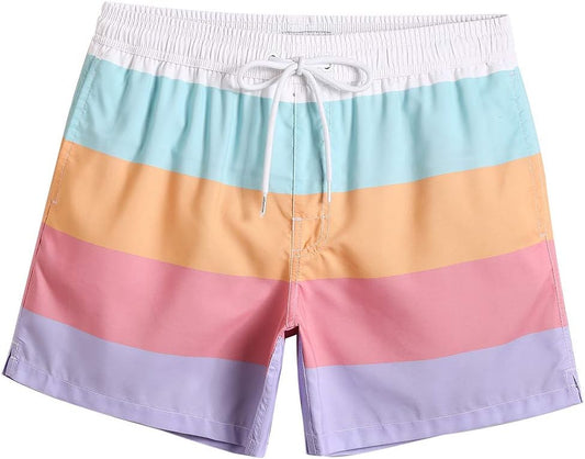 Mens Swim Trunks 5" with Mesh Lining Quick Dry Bathing Suits for Men Swim Shorts Swimwear