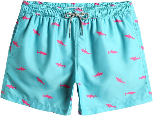 Mens Swim Trunks 5" with Mesh Lining Quick Dry Bathing Suits for Men Swim Shorts Swimwear